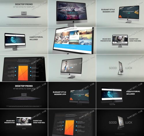 桌面蘋果電腦屏幕中的網(wǎng)頁設(shè)計(jì)與網(wǎng)站展示AE模板 高效開發(fā)與宣傳利器